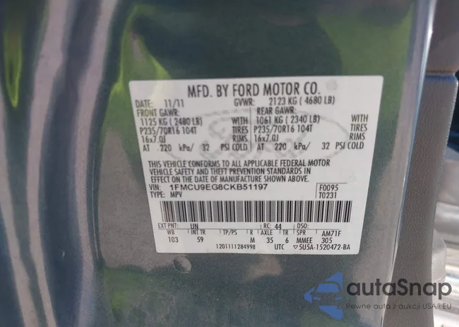 1FMCU9EG8CKB51197: 43596560