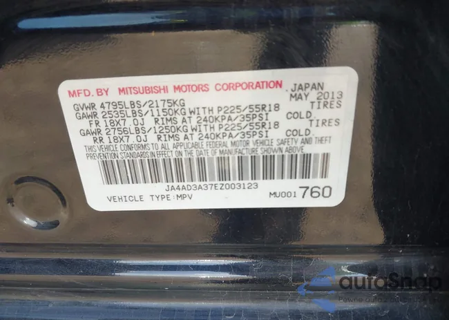 JA4AD3A37EZ003123: 43596607