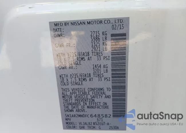 5N1AR2MN0FC648582: 43596613