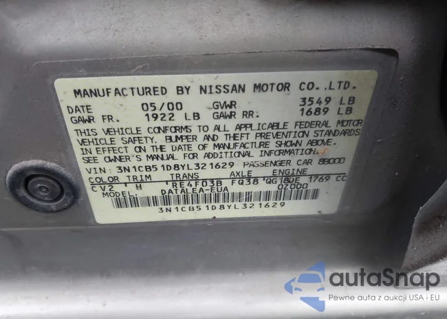 3N1CB51D8YL321629: 43596716