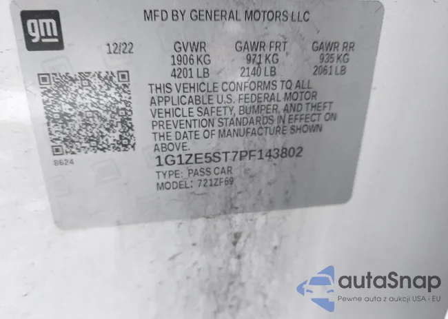 1G1ZE5ST7PF143802: 43596865