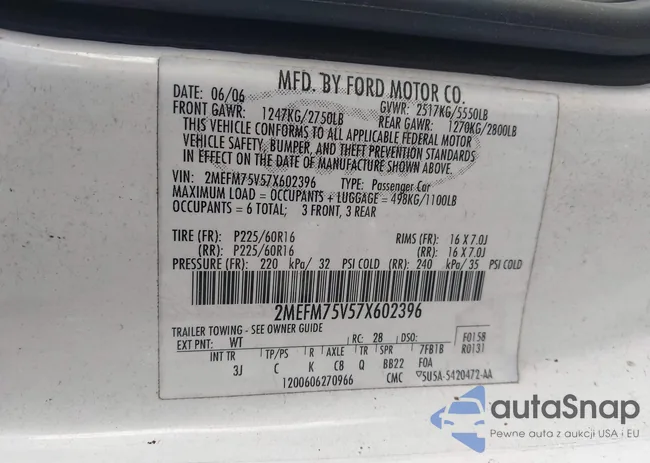 2MEFM75V57X602396: 43596897