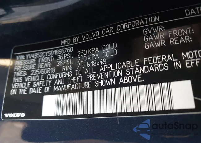 YV4952CY5D1666760: 43596901