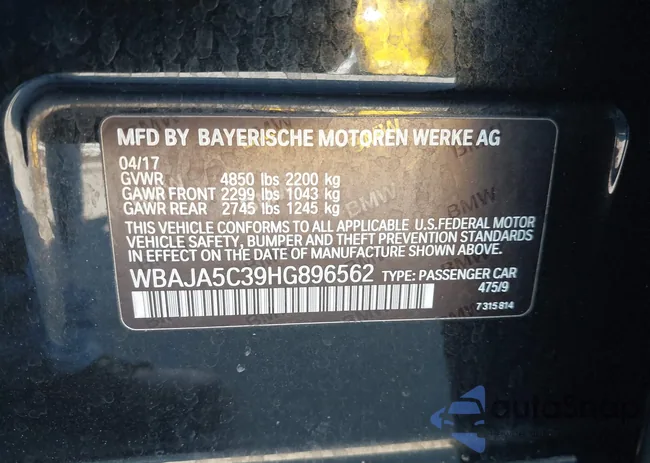 WBAJA5C39HG896562: 43595944