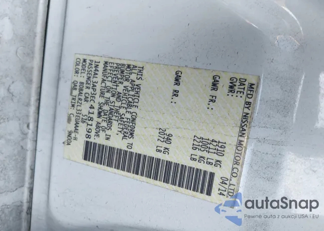 1N4AL3AP3EC418198: 43596099