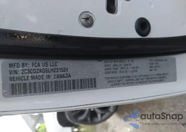 2C3CDZAG6LH231524: 43597341