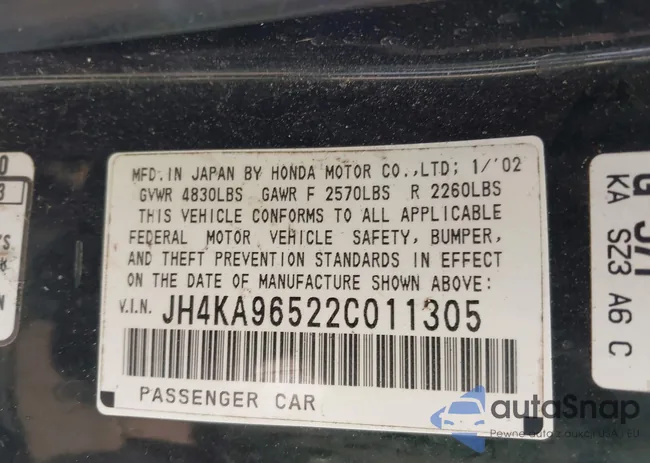 JH4KA96522C011305: 43597506