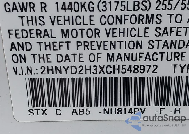 2HNYD2H3XCH548972: 43597730