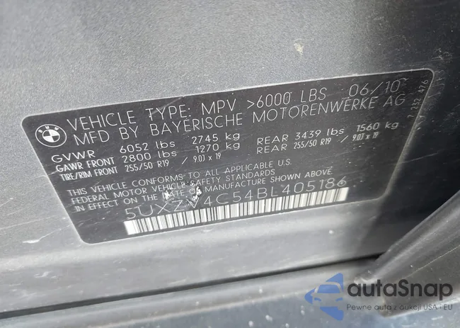 5UXZV4C54BL405186: 43597736