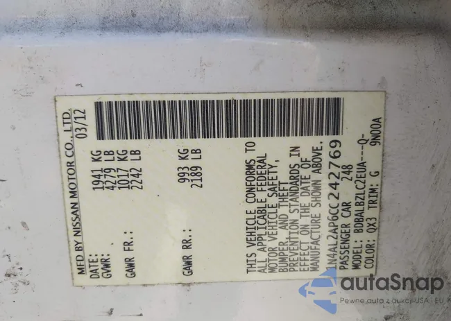 1N4AL2AP6CC242769: 43597746