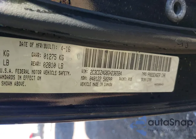 2C3CDZAG8GH236584: 43597810