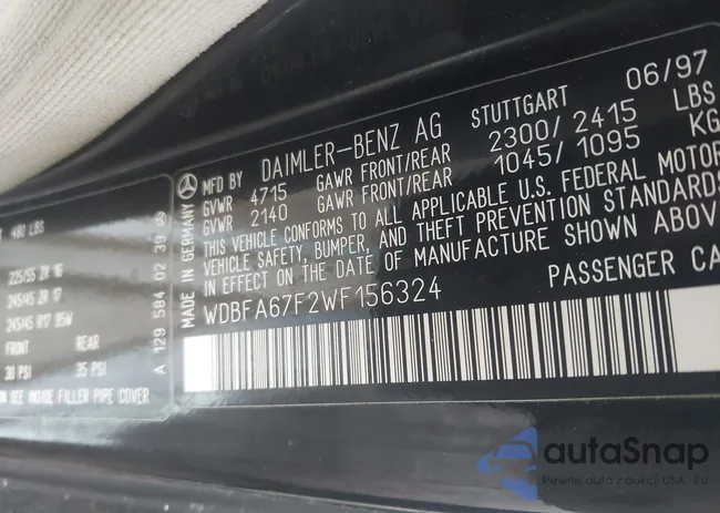 WDBFA67F2WF156324: 43596909