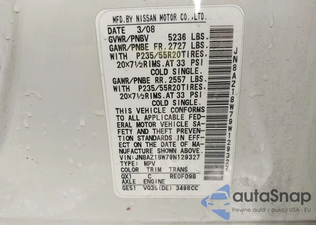 JN8AZ18W79W129327: 43597038