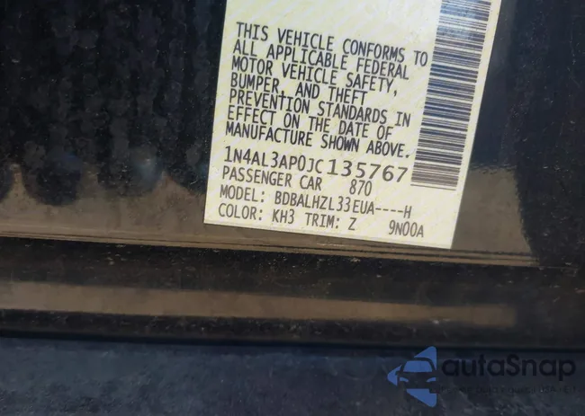 1N4AL3AP0JC135767: 43597042