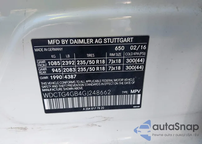 WDCTG4GB4GJ248662: 43597107