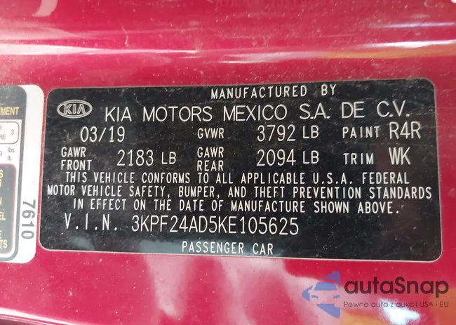 3KPF24AD5KE105625: 43597143