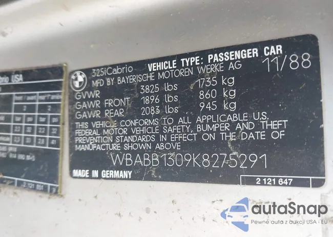 WBABB1309K8275291: 43598416