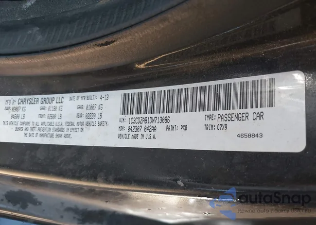 1C3CDZAB1DN713086: 43598421