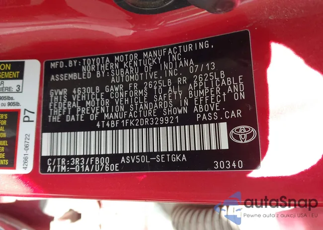 4T4BF1FK2DR329921: 43598654