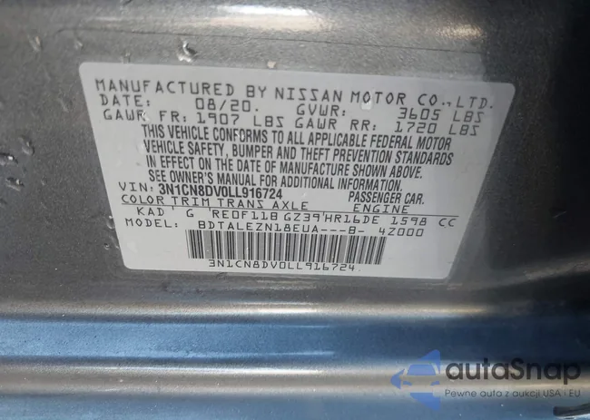 3N1CN8DV0LL916724: 43598702