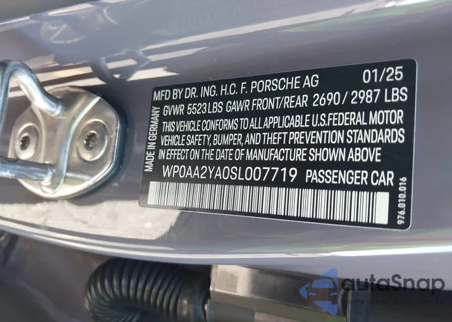 WP0AA2YA0SL007719: 43598727