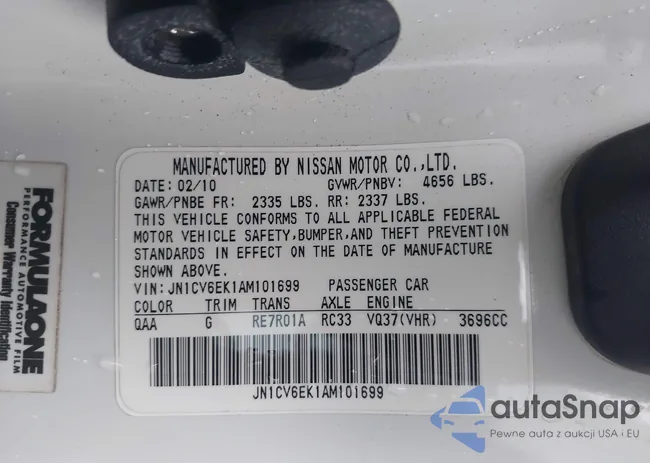 JN1CV6EK1AM101699: 43597962