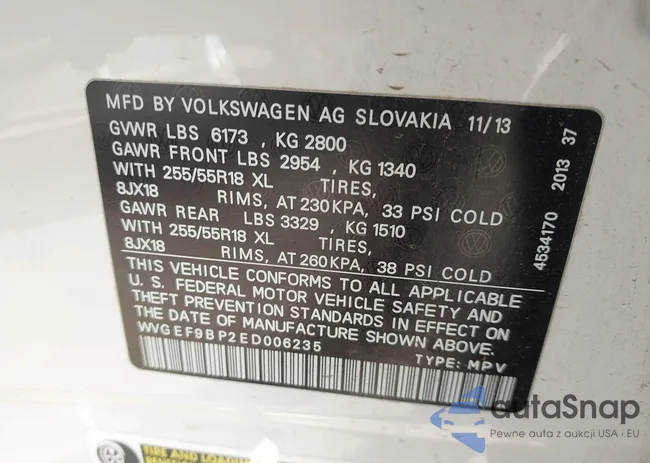 WVGEF9BP2ED006235: 43598168