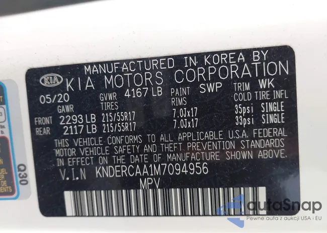 KNDERCAA1M7094956: 43598203