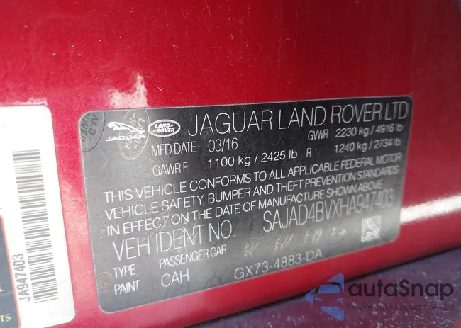 SAJAD4BVXHA947403: 43598225