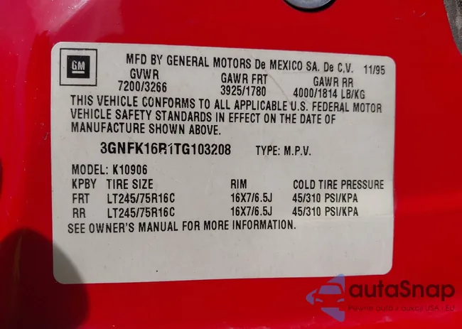 3GNFK16R1TG103208: 43599585