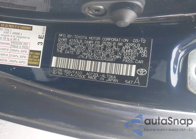 JTKJF5C70C3042687: 43599598