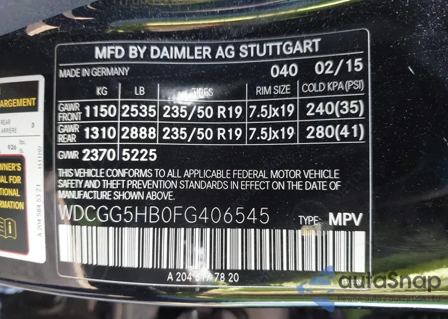 WDCGG5HB0FG406545: 43599603