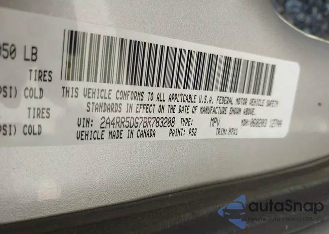 2A4RR5DG7BR783208: 43599038