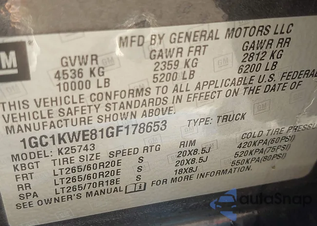 1GC1KWE81GF178653: 43599051