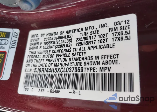 5J6RM4H5XCL037069: 43599101