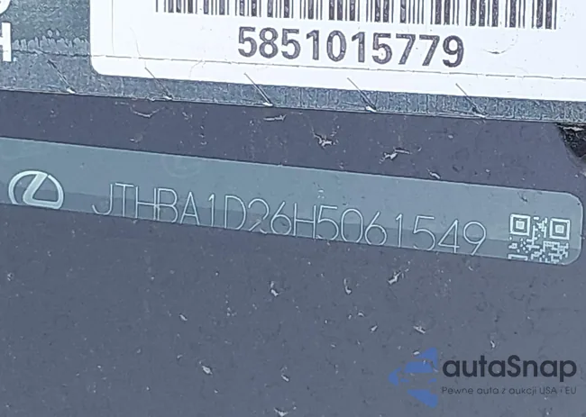 JTHBA1D26H5061549: 43600309