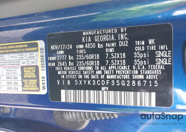 5XYK3CDF3SG286715: 43600609