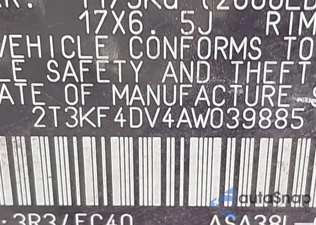 2T3KF4DV4AW039885: 43600618