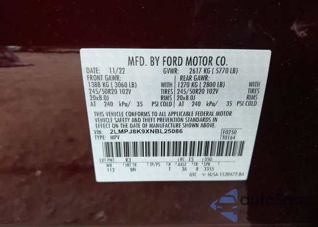 2LMPJ8K9XNBL25086: 43600863