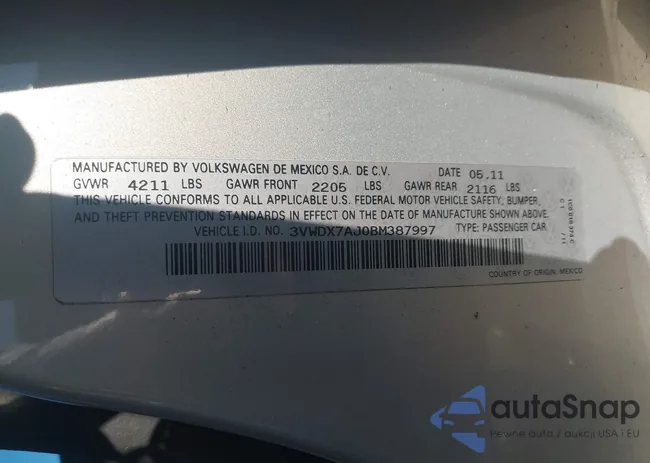 3VWDX7AJ0BM387997: 43599910