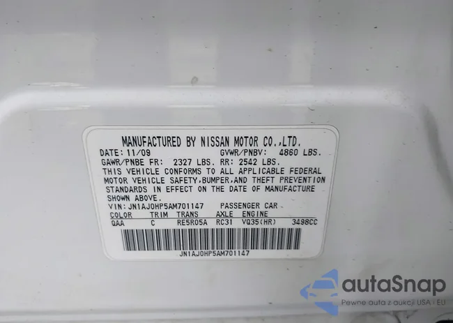 JN1AJ0HP5AM701147: 43599985