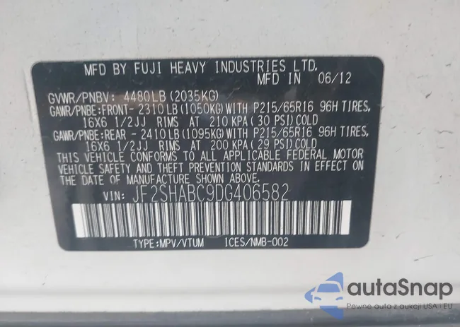 JF2SHABC9DG406582: 43600053