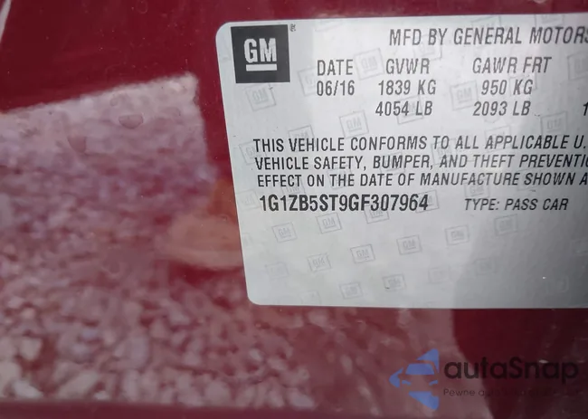 1G1ZB5ST9GF307964: 43600176