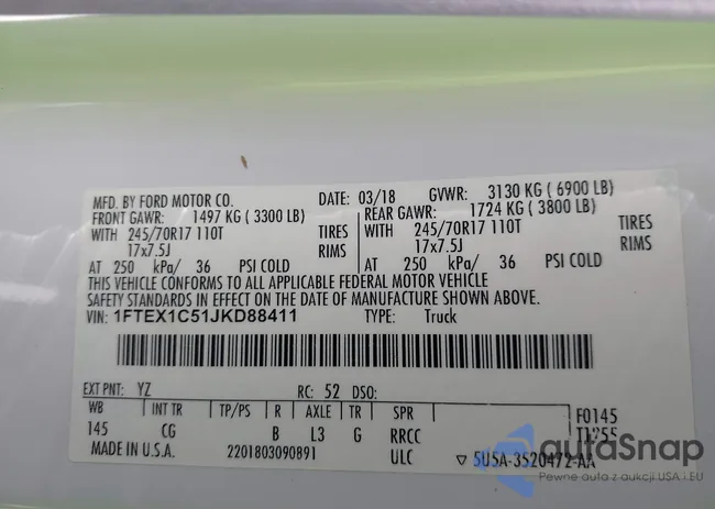 1FTEX1C51JKD88411: 43601508