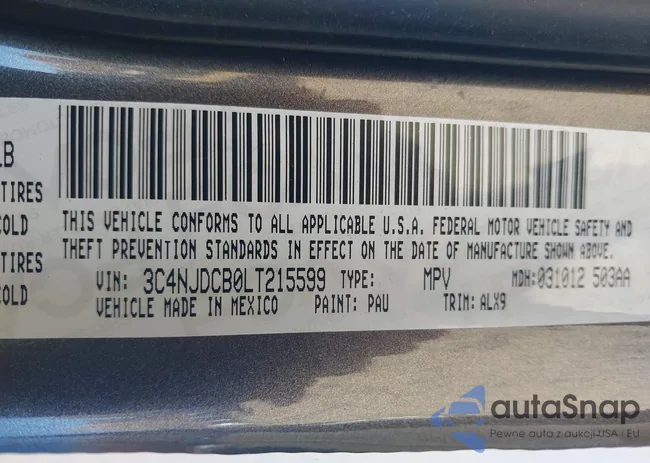 3C4NJDCB0LT215599: 43601558