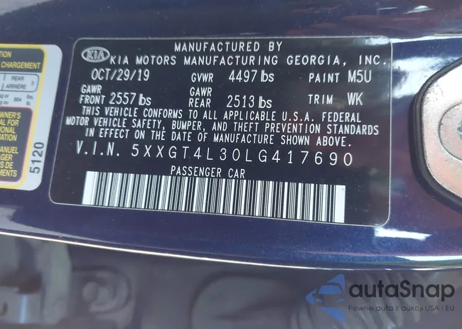 5XXGT4L30LG417690: 43601747