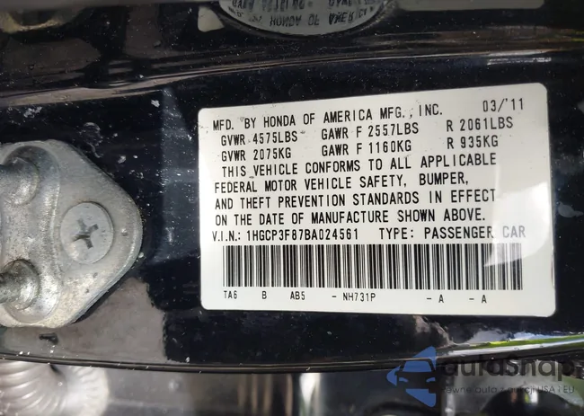 1HGCP3F87BA024561: 43601794