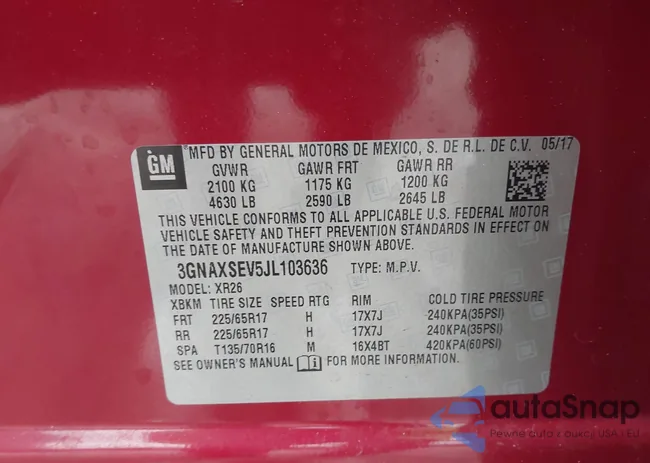 3GNAXSEV5JL103636: 43601825