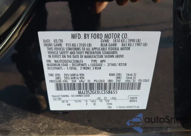 MAJ3S2GEXLC358655: 43600906