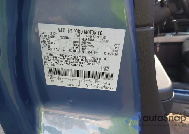 1FMCU03789KC81133: 43601094